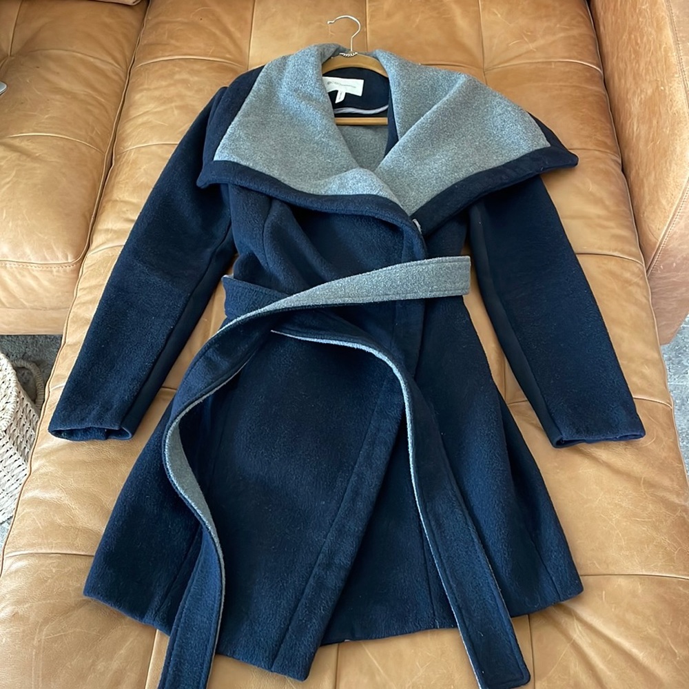 Bcbgeneration navy blue wool coat